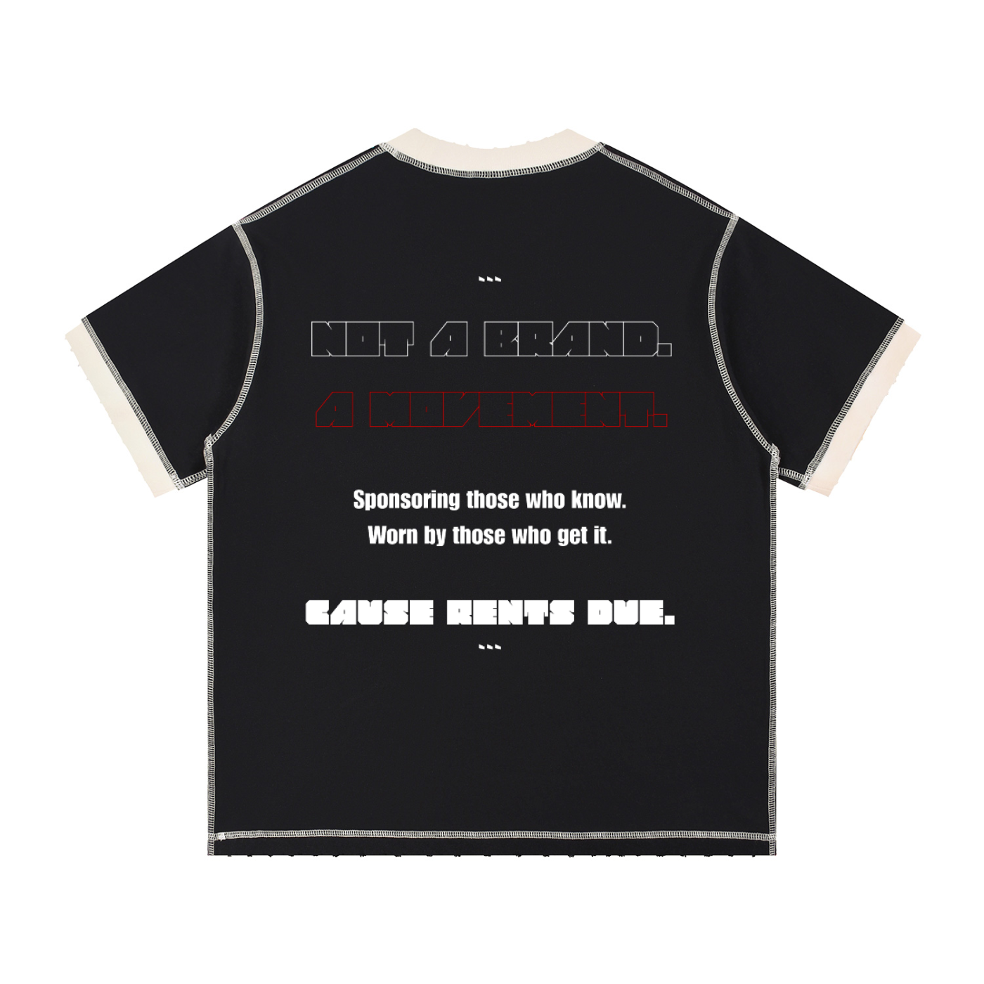 "THE MANIFESTO" DISTRESSED STITCH TEE